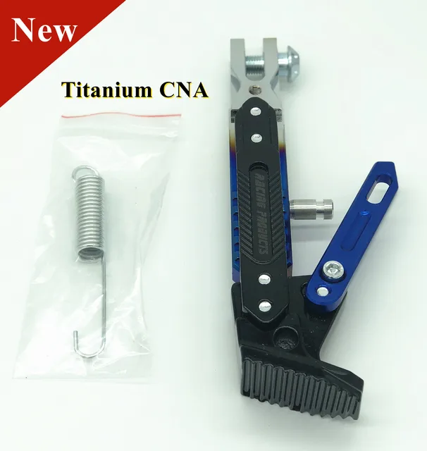 Adjustable CNC Metal Motorcycle Foot Bracket Kick Side Bracket Durable Corrosion Resistant Bracket Motorcycle Stand Moto Stand-Titanium