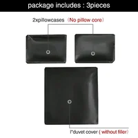 3pcs Satin Duvet Cover Set Bedding Sets Queen Black  Series Luxury Rich Silk Silky Soft Solid   Sexy Honeymoon Wrinkle Free 2