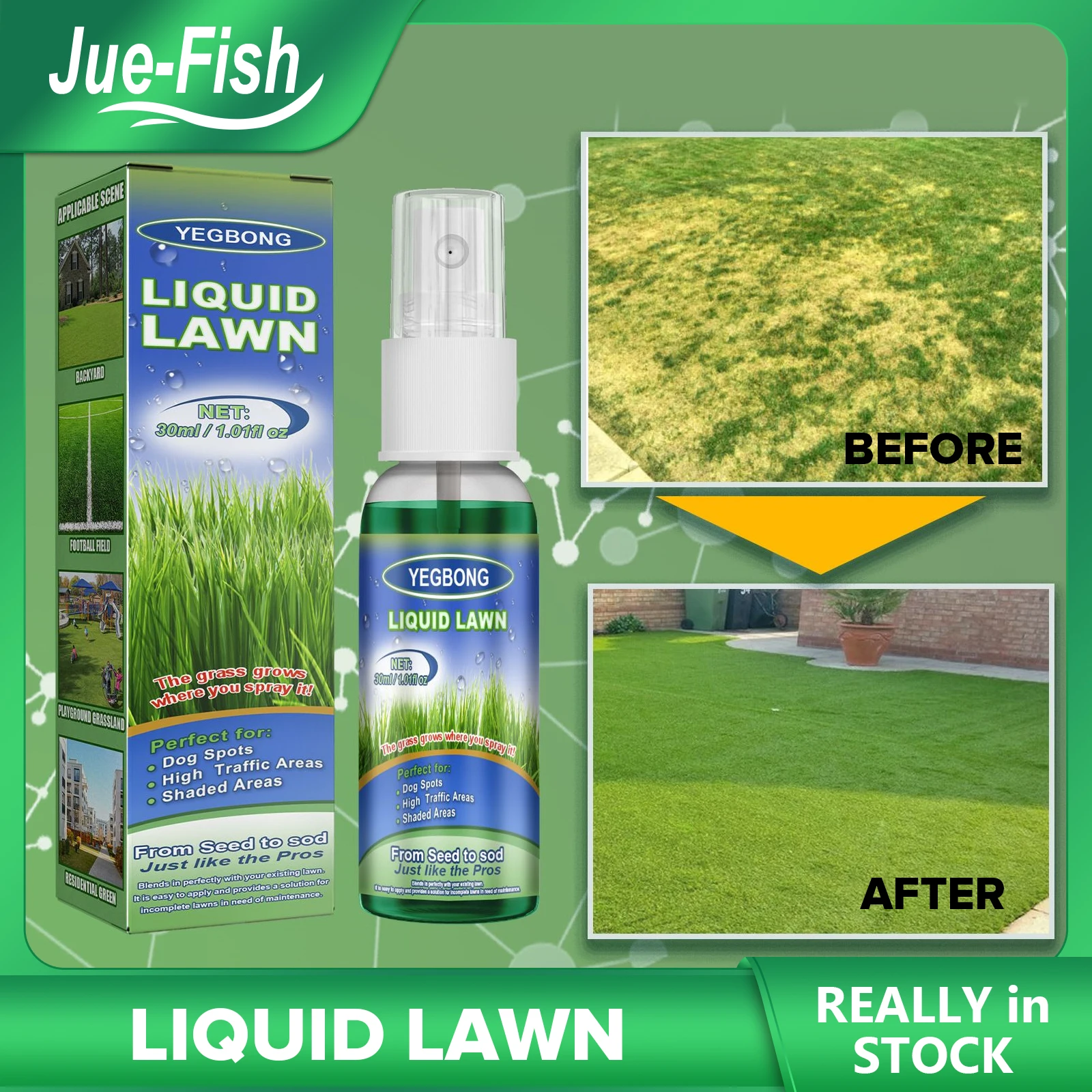 

Green Grass Lawn Liquid Spray Household Seeding System Seed Lawn Care Grass Growth Concentrated Nutrient Solution Garden Tools