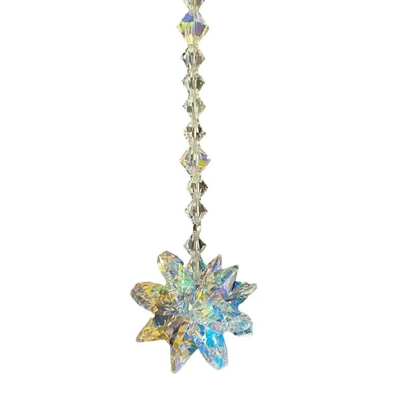 Hanging Crystal Suncatcher Shinning Snowflake Garland Glass Prism Wind Chimes Rainbow Maker Car Pendant Garden Wedding Decor wind chimes wind chime crystal sun catcher crystal hanging decoration crystal ornament crystal wall hanging glass pendant ornament crystal light catcher window hanging suncatcher