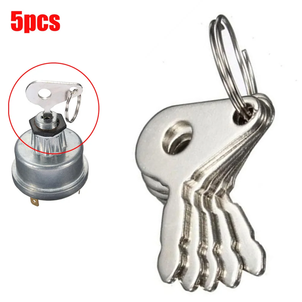 5pcs/set Tractor Plant Ignition Switch Key For Lucas 35670 128Sa Metal Silver Various Tractors Agricultural & Plant Application