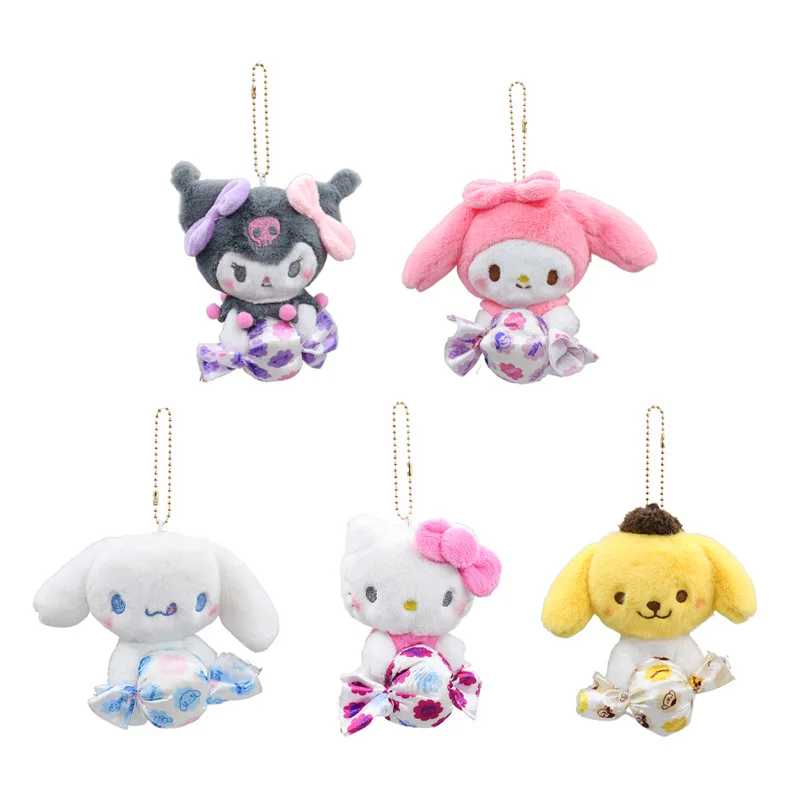 

Kawaii Sanrio Hug Candy Series Doll Cartoon My Melody Kuromi Cinnamoroll Pendant Keychain Backpack Decoration Kids Plush Toys