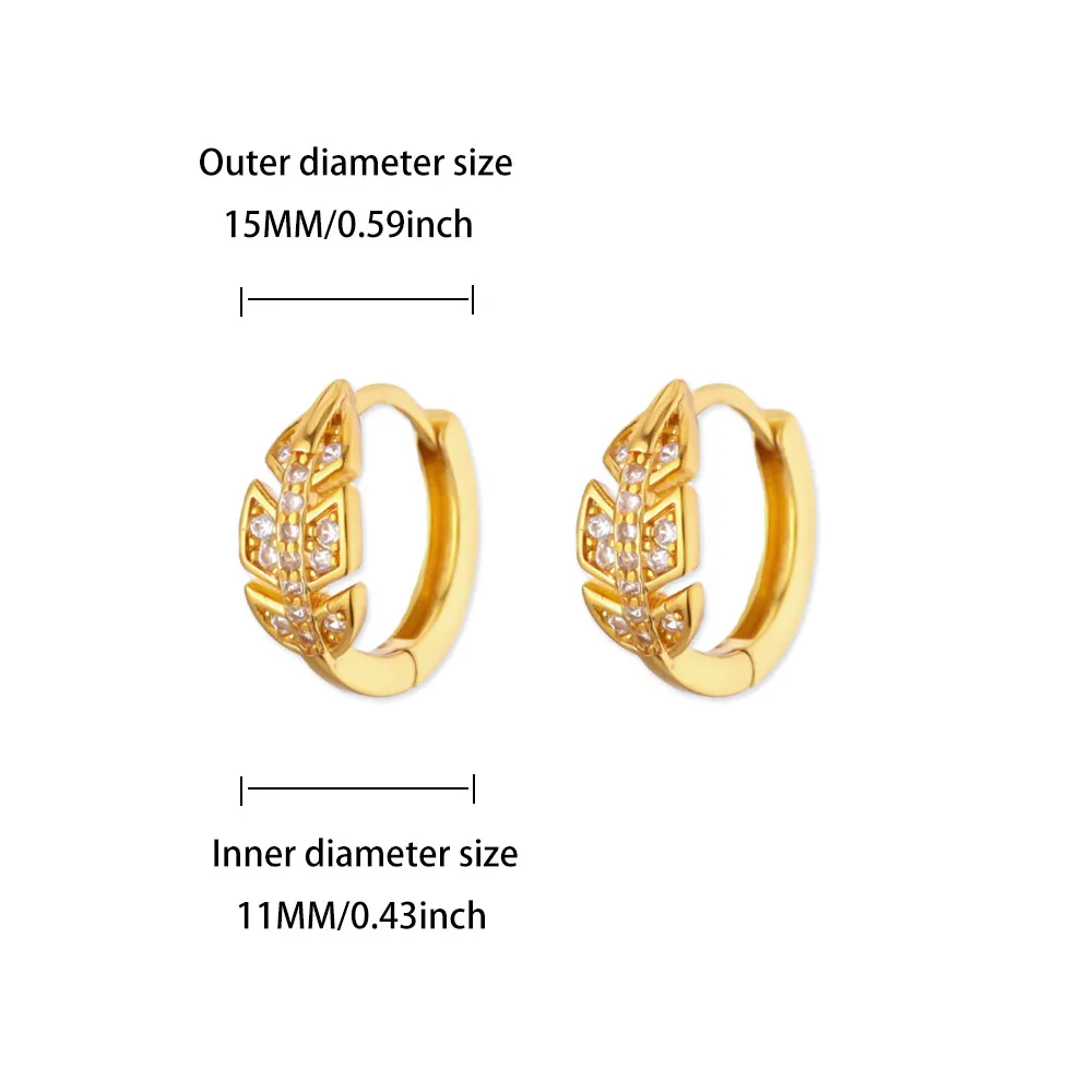 Fashion Palm Leaf Shape Earrings Women Metal Gold Color