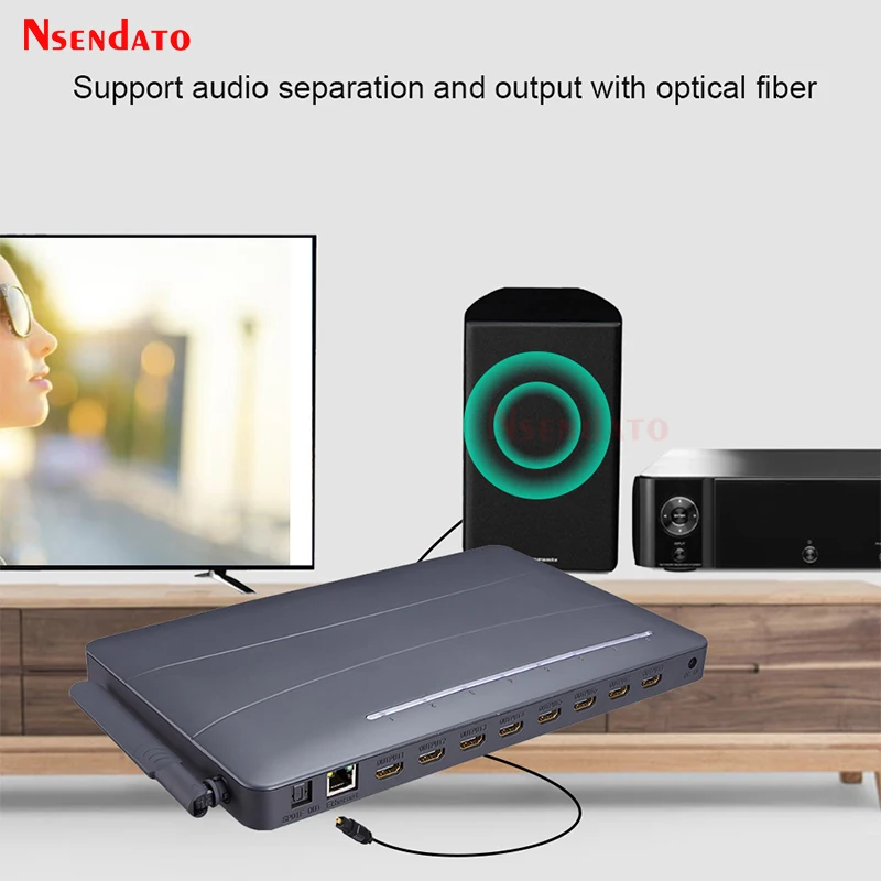 4K HDMI Multi Media Video Player 8 way HDMI TV Multimedia Hard Drive Player Android 4.4 MultiMedia TV Box for TV Projector