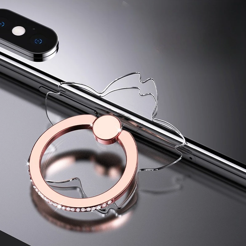 Transparent Sakura Phone Ring Holder Foldable Car Mount Stand Clear Finger Grip Universal for IPhone 15 14 Samsung Xiaomi 2025