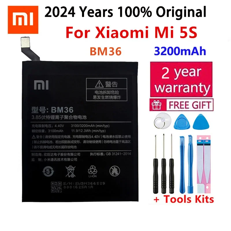 

Оригинальный запасной аккумулятор XiaoMi BM36 для Xiaomi Mi 5S MI5S 100% Новый оригинальный аккумулятор для телефона 3200 мАч + Быстрая доставка