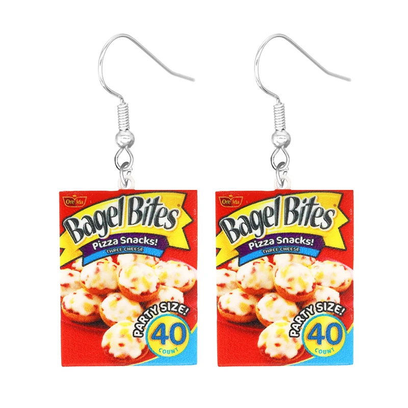 2D Acrylic Earrings for Women Cute Snacks Potato Chips Girls Foods Funny acrylic earrings