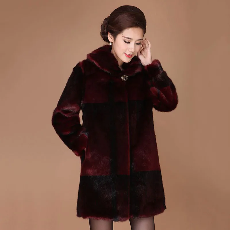 Out-of-season Fashion Mink Coat Female Temperament Long Middle-aged Rich Mother Outfit Haining Fur Loose Mink Coat Female Tide