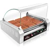 Electric 30 Hot Dog 11 Roller Grill Cooker Machine with Cover 1400-Watt - Commercial Grade 1