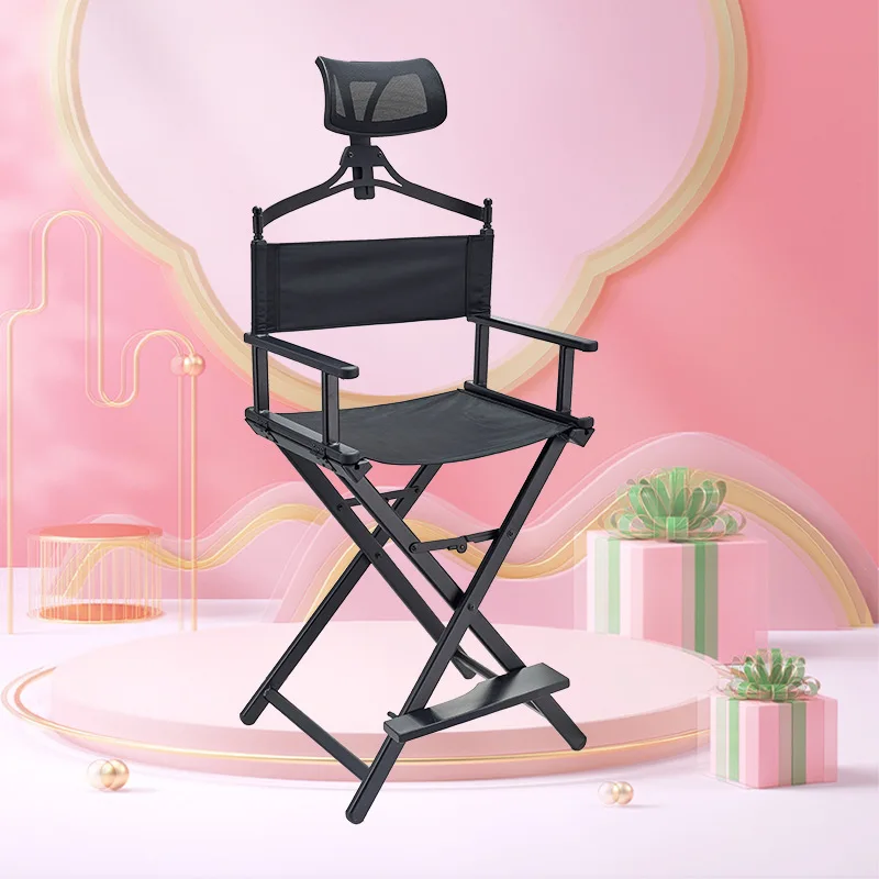 Outdoor Modern Portable All Aluminium Lounge Chair with Headrest Portable Makeup Artist/Beach Chair Bar Office Makeup folding chair