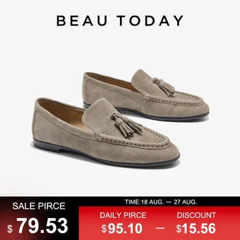 BEAUTODAY Mocassini casual Donna Bambino Pelle scamosciata Nappa Punta tonda Slip On Cucito Appartamenti Bussiness Scarpe da donna fatte a mano 26277 1