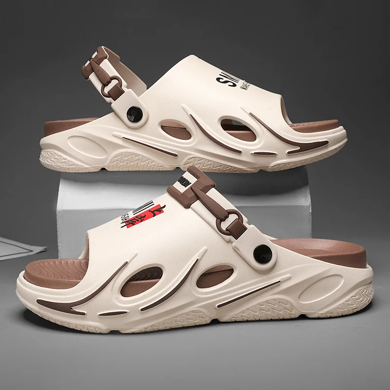 Men's Fashion Slippers - Casual Open-Toe Slippers, Durable Pvc Materials, Comfortable for Indoor and Outdoor Use, All Year Round