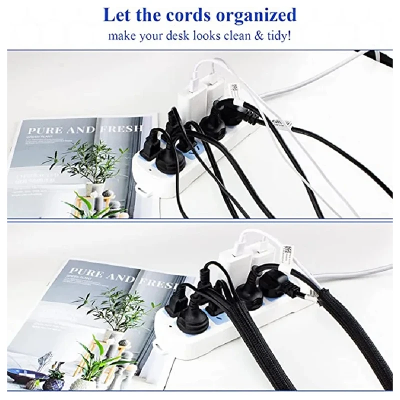 Braided Self-Closing Flexible Cable Management Sleeve for Enhanced Cable Protection