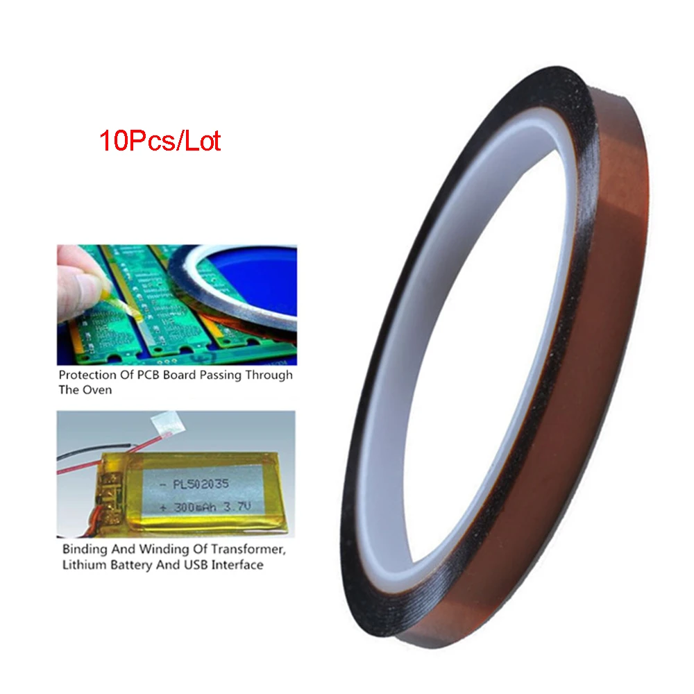 

10Pcs/Lot 8mm High Temperature Heat BGA Tape Thermal Insulation Tape Polyimide Adhesive Insulating Adhesive Tape