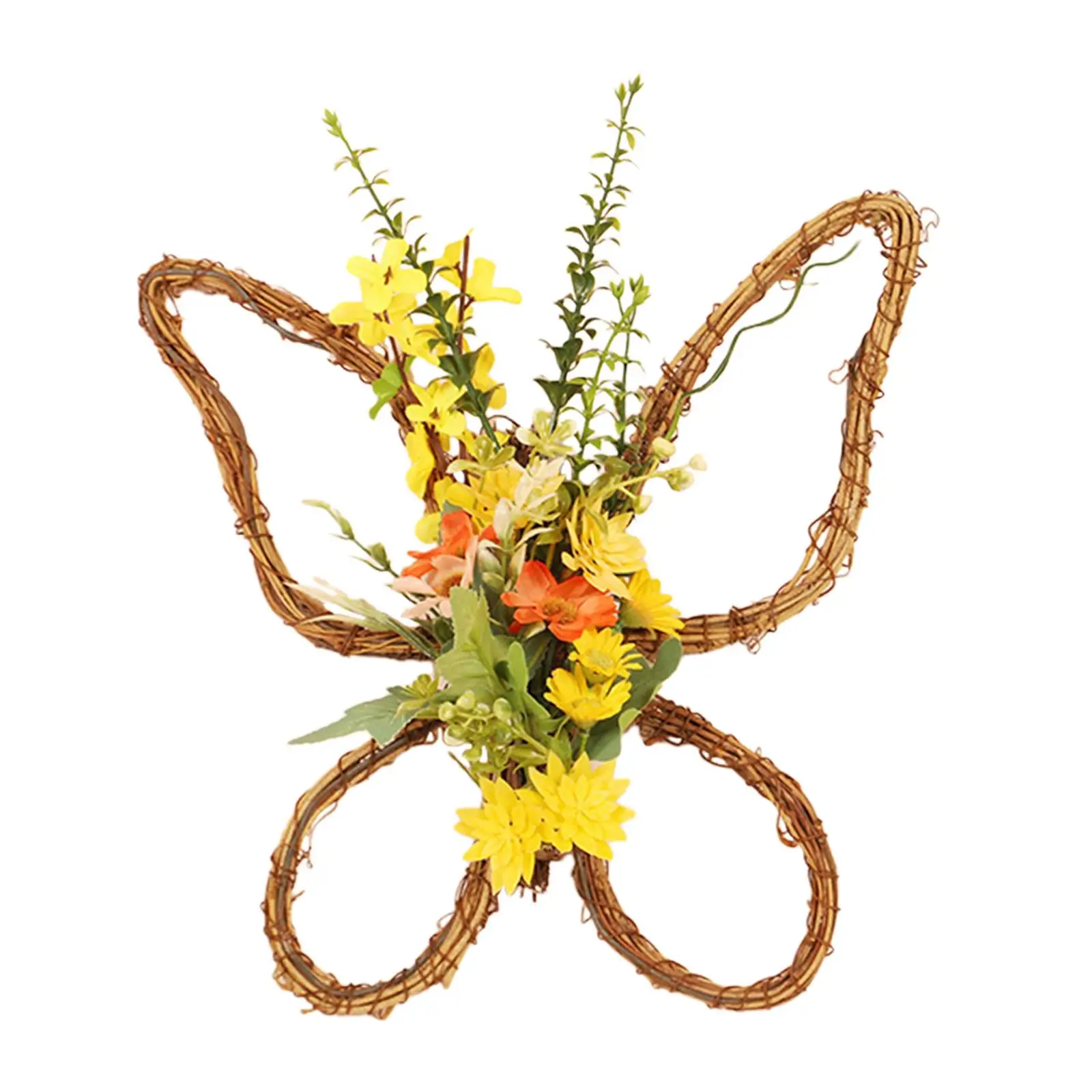 Easter Wreath Spring Summer Wreath Decoration Indoor Wall Hanging Artificial Flower Wreath Garland for Home Farmhouse Wall