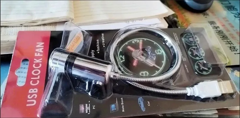 De Temperatura Pequena luz noturna Mini Ventilador