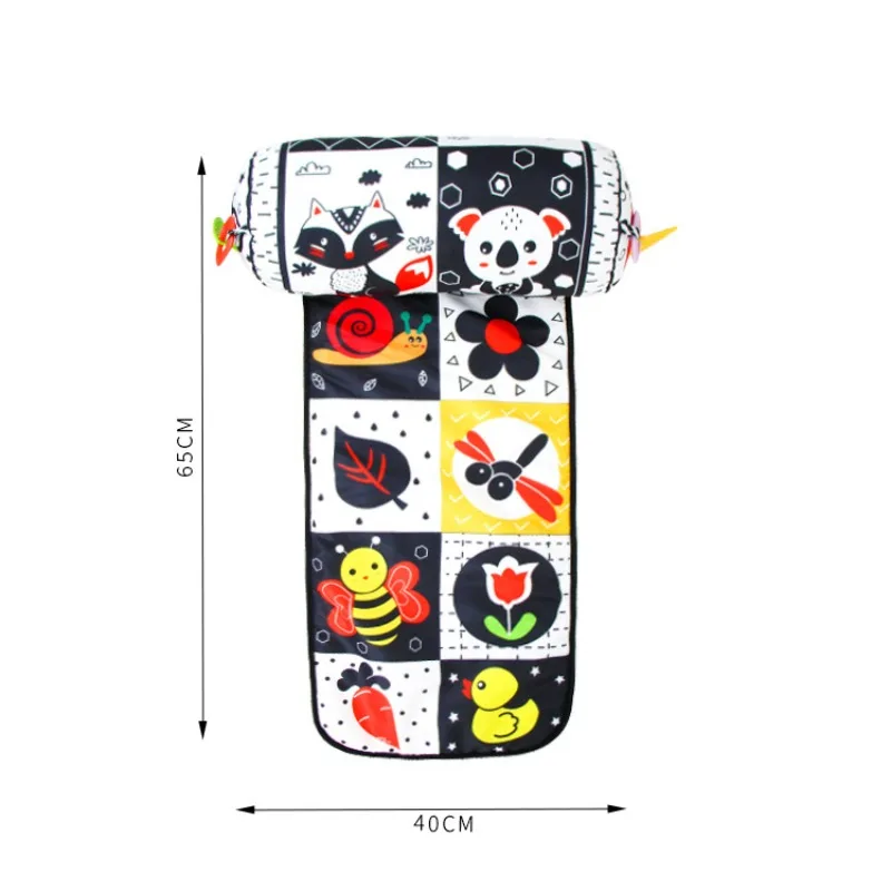 Baby Black And White Tummy Time Pillow Toy Newborn Head Up Training Pillow High Contrast Double-Sided Sensory Lying Pillow 6
