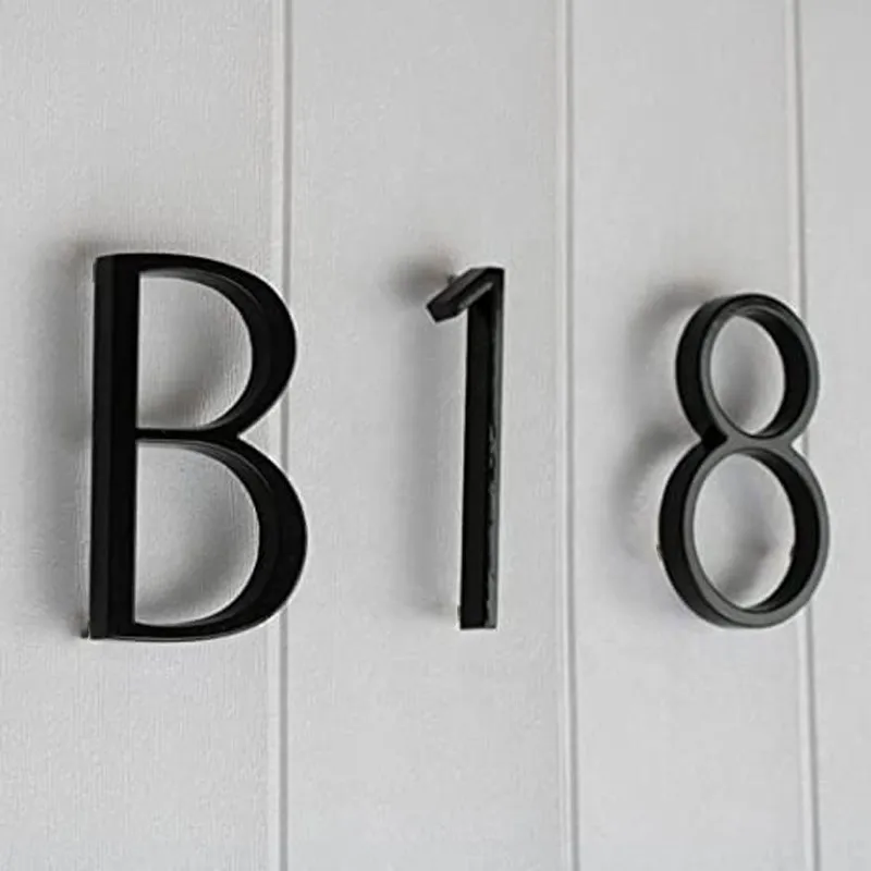 House Number Letters Sticker 6CM Door Plate Black Glossy Self Adhesive Signs Apartment Hotel Office Room Address Mailbox Label house number signs house numbers number plate door signs