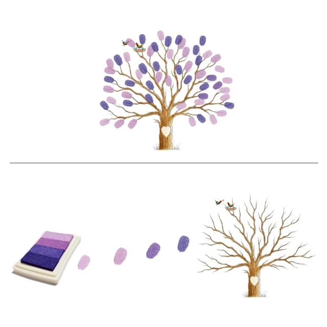 Wedding Guest Book Ink Pads, Fingerprint Tree Ink Pads 