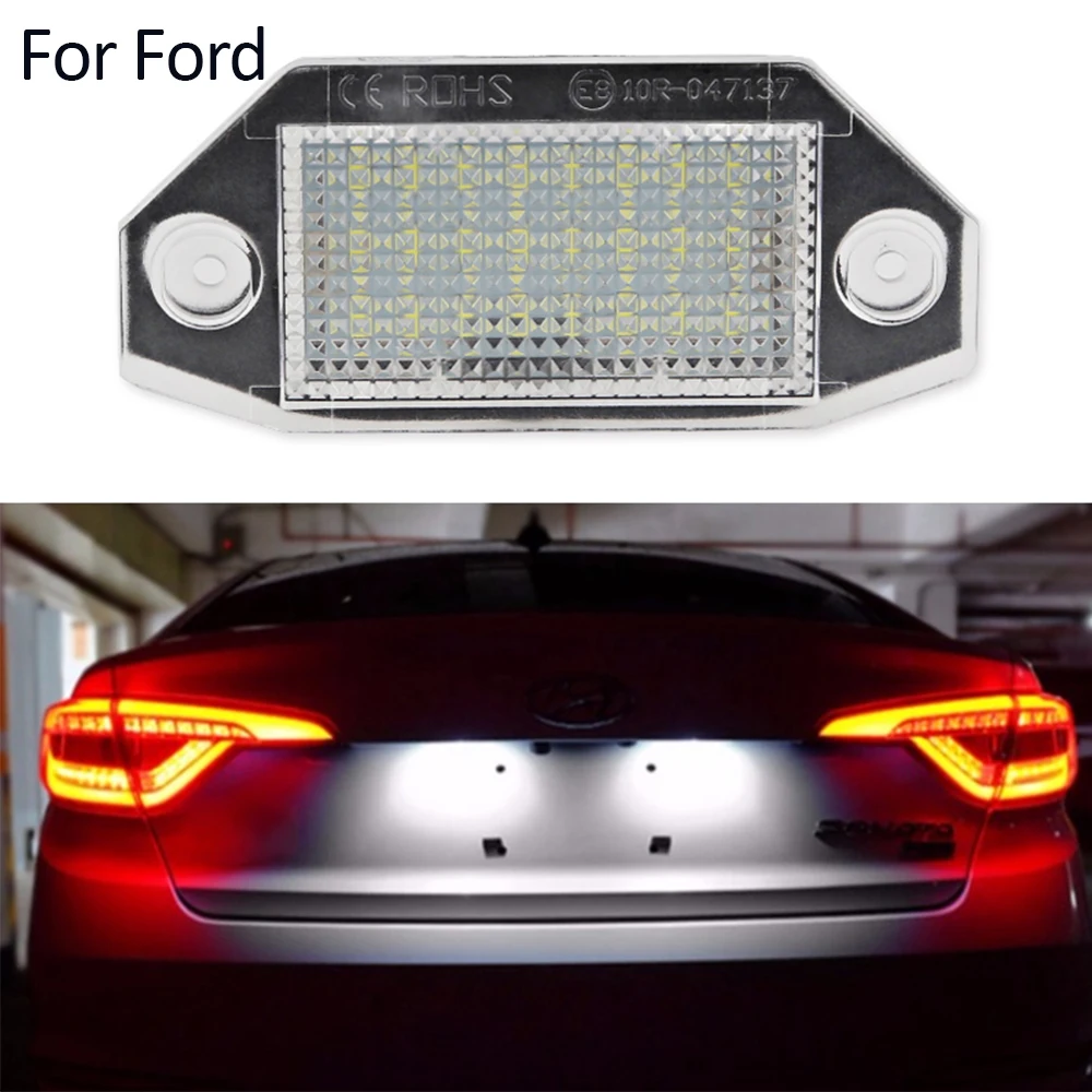 

6000K White LED License Plate Lights For Ford MK3 Canbus No Errors Number License Lamp Car Accessories 24SMD LED Lights For Car