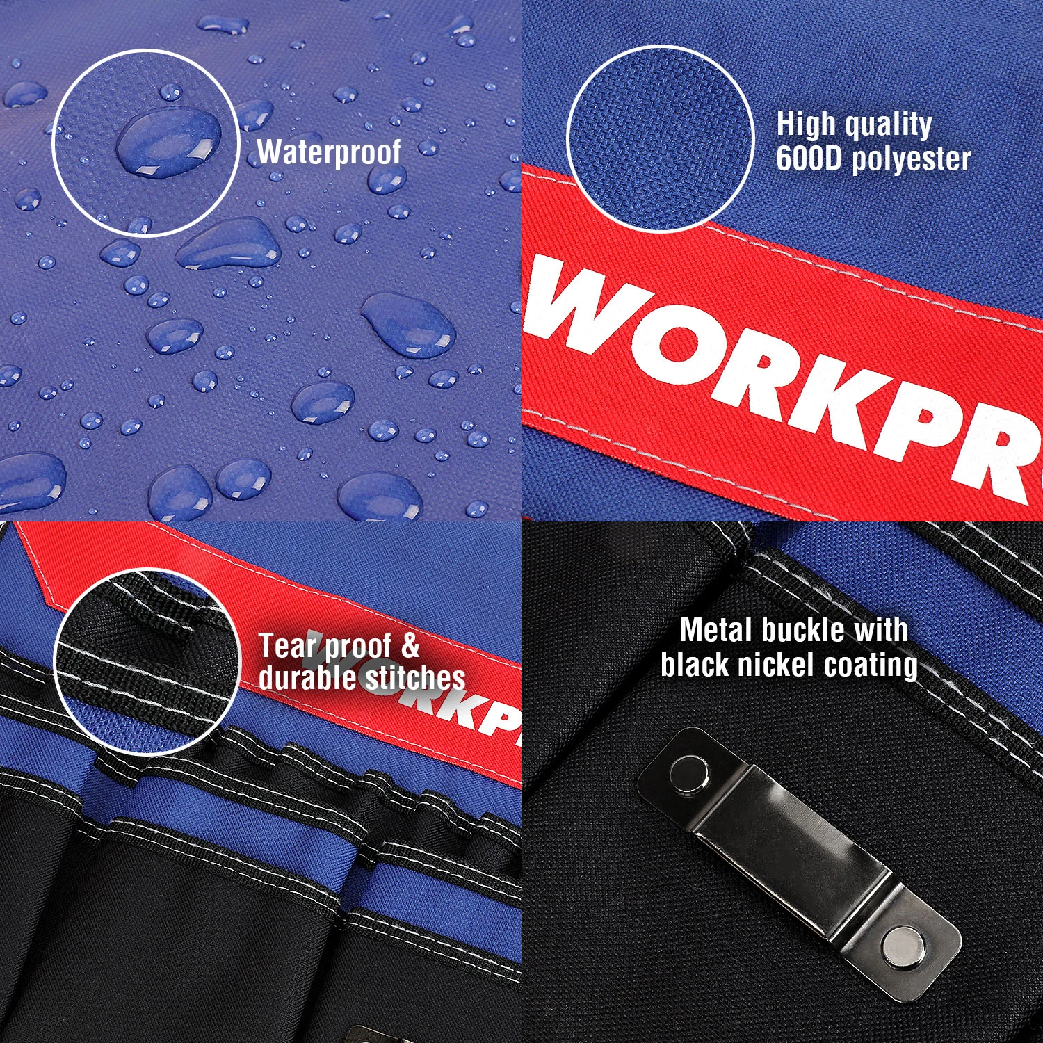 WORKPRO 버킷 도구 정리함, 버킷 보스 휴대용 접이식 도구 상자, 51 개의 보관 포켓, 도구 수집 가방에 적합, 13  19L