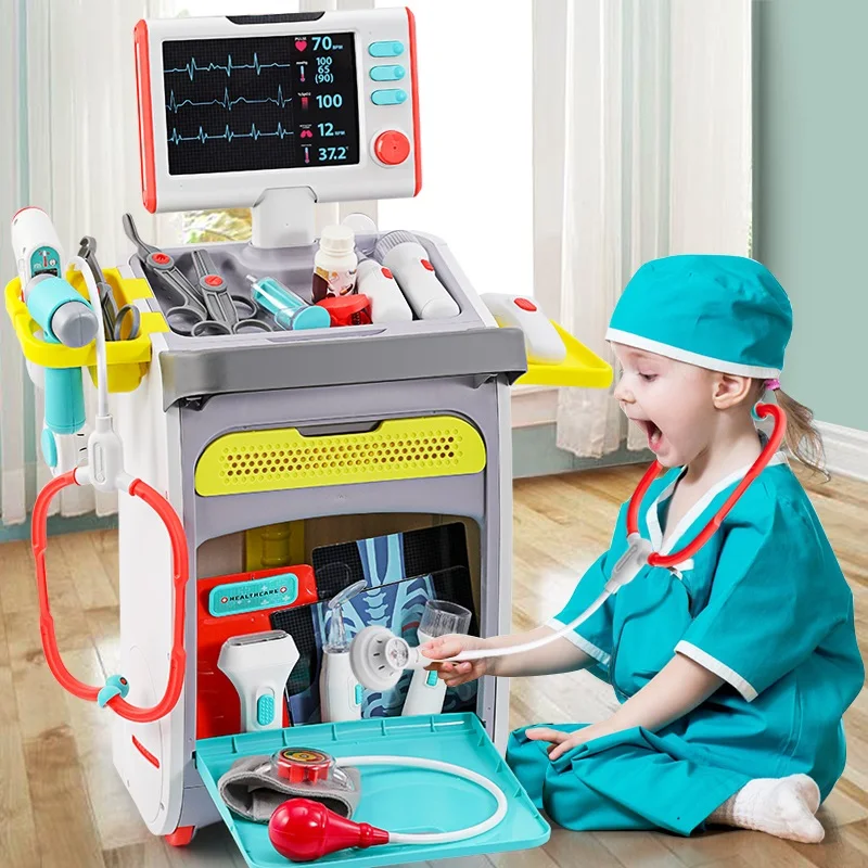 

Kids Simulated Doctor Toys Workbench Suit Medical Tool Role Play Toys Nurse Tools Nurse Children Gifts Puzzle Play House Games