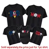 New 1st Birthday Space Shirt Funny Rocket Print Family Matching Outfits Dad Mom Bro Sis Tshirts Baby Romper Birthday Party Gifts 3