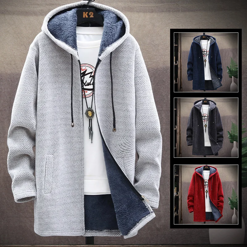 2024 New Men's Long Cardigan Sweater Men Fashion Oversized Knit Pull Knitted Coats Male Solid Casual Streetwear Sweaters