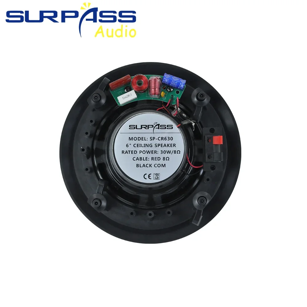 Home Theater Ceiling Speaker 6 Inch 8ohm 30W Coaxial Passive Speakers Flush Mount ABS Material Music Loudspeaker for Restaurant 6