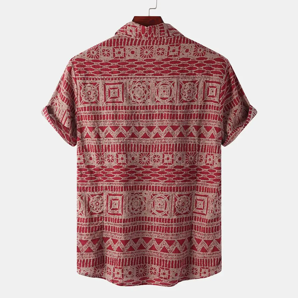 

Top Shirt Beach Daily Holiday Geometric Hawaii Loose Polyester Regular Short Sleeve Summer Versatile Universal