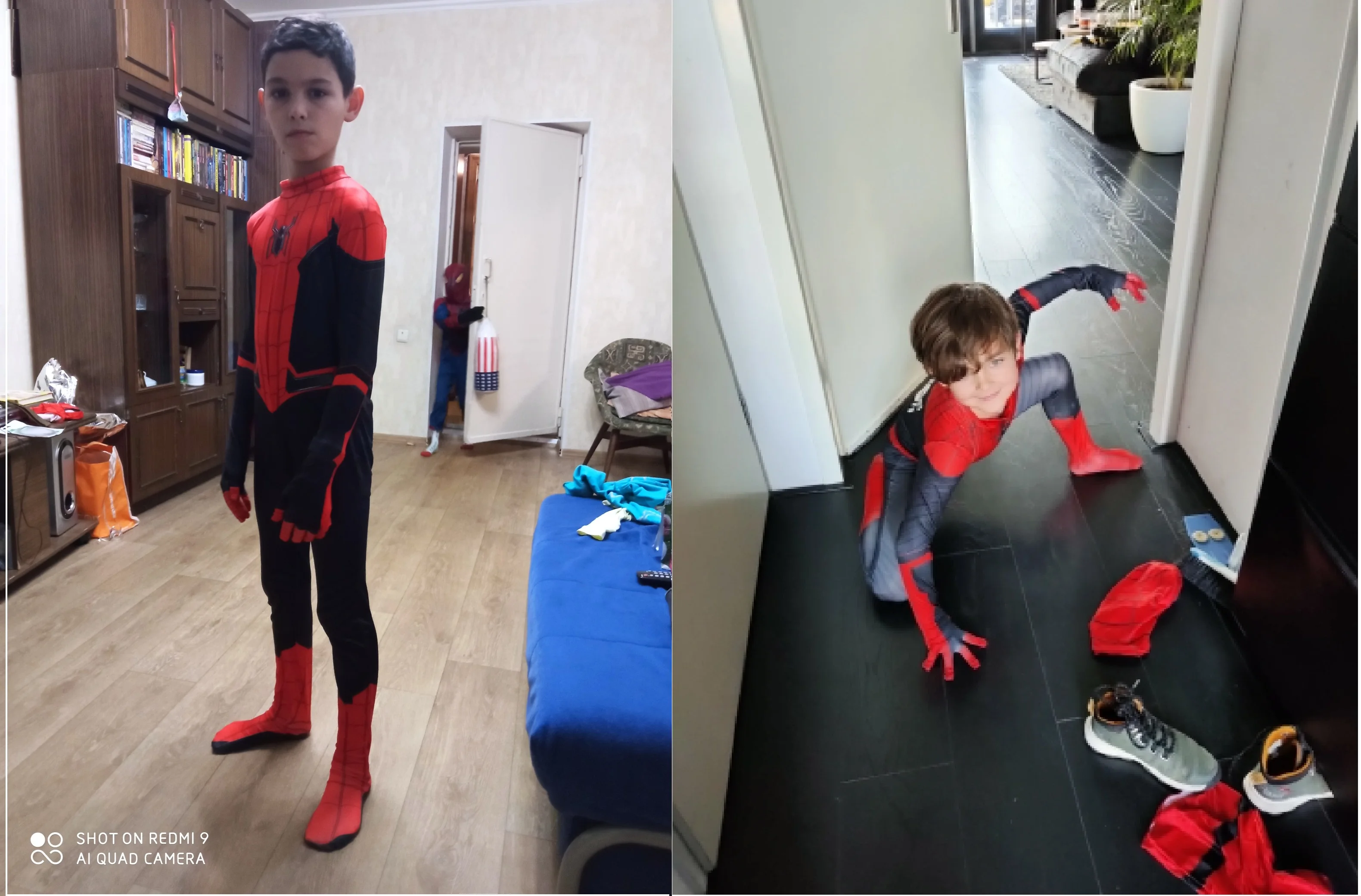 Superhero Spiderman Bodysuit Costume Set for Kids