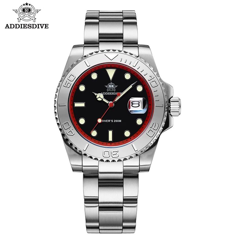 ADDIESDIVE New Watch for Men 200m Diving Stainless Steel Bezel Quartz Wristwatch BGW9 Luminous Diver's Watch reloj hombre