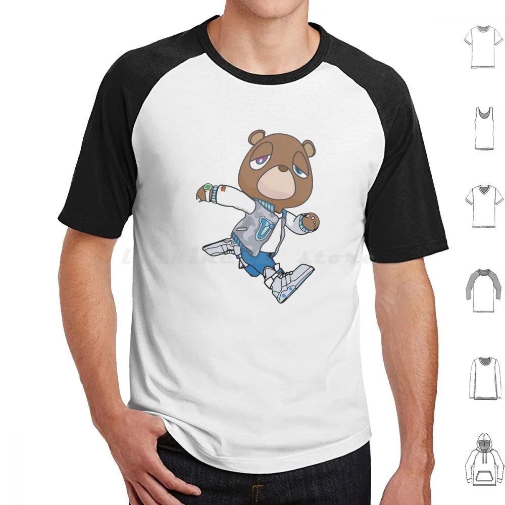 Maglietta Dell'Orso Di Laurea Big Size 100% Cotone Kanye West Graduation 2000S Hip Hop Rap Music Bear Pablo Top Ultralight Beam Album