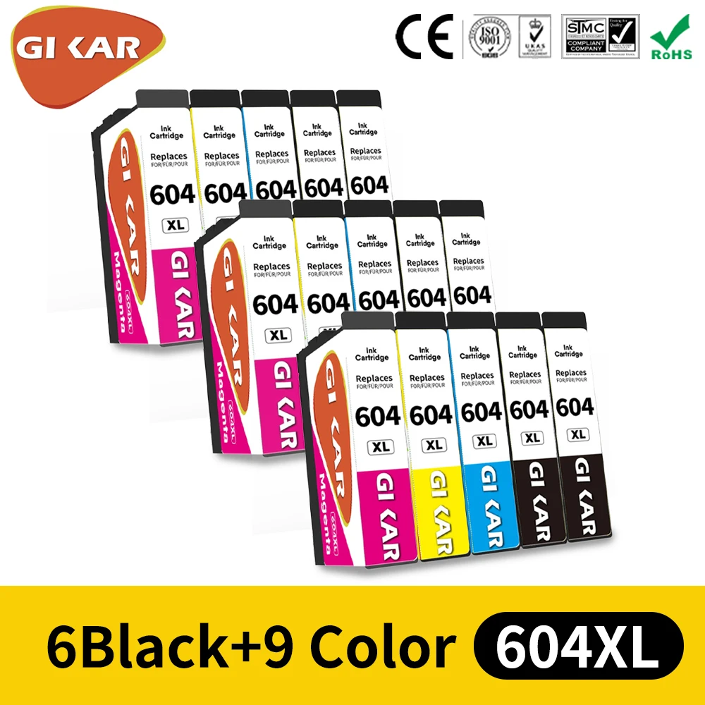 Cartuccia D'Inchiostro Ricaricabile Gikar Epson 604 Xl Per Stampante Epson Xp-2200 2205 3200 3205 4200 4205 Wf-2910 2935 2930 2950