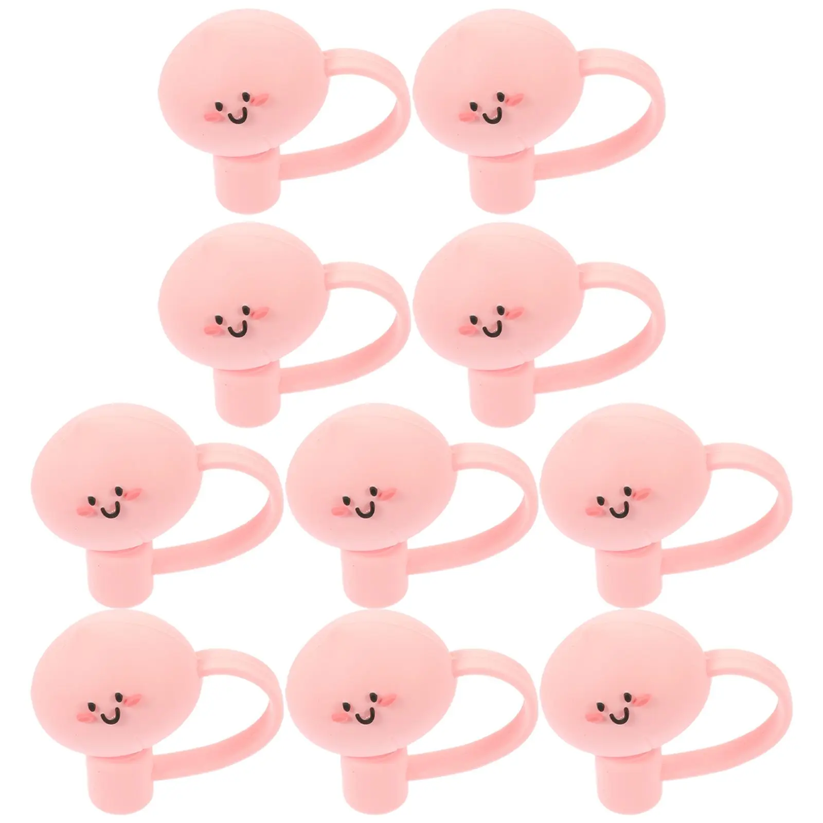 8 Pcs Can Straw Plug Dust Straws Covers Stopper Pink Silica for Tumblers