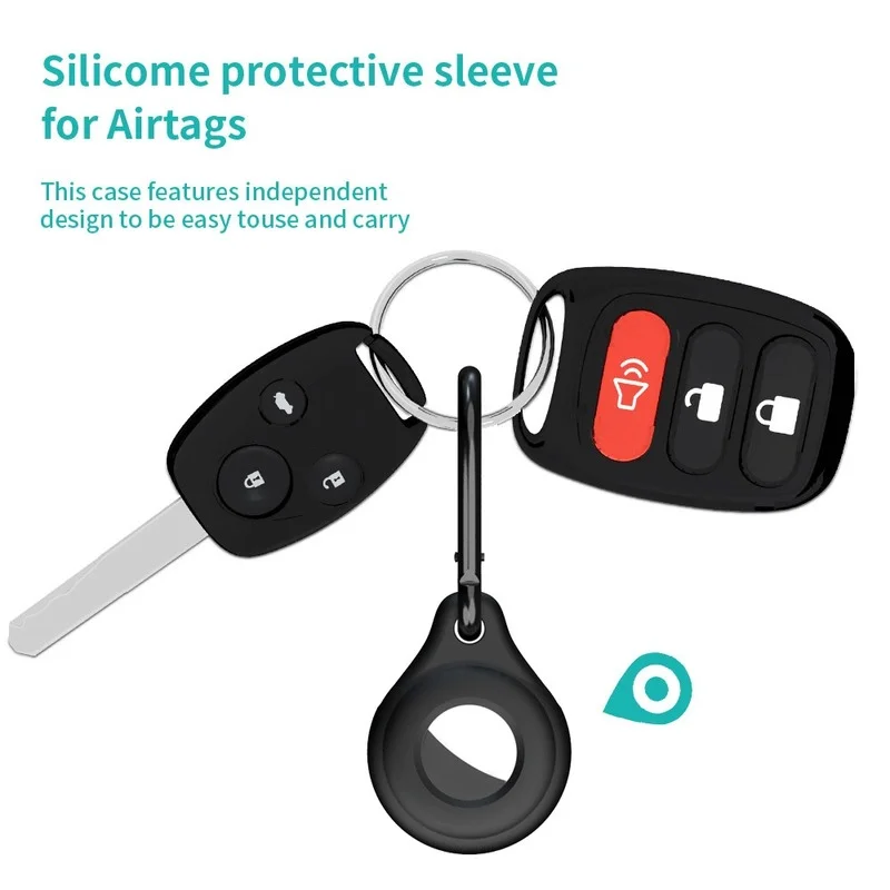 For Apple Airtags Tracking Device Cover Silicone Cover Anti-lost Dog Tracker Accessories Portable Key Fob for Apple AirTag