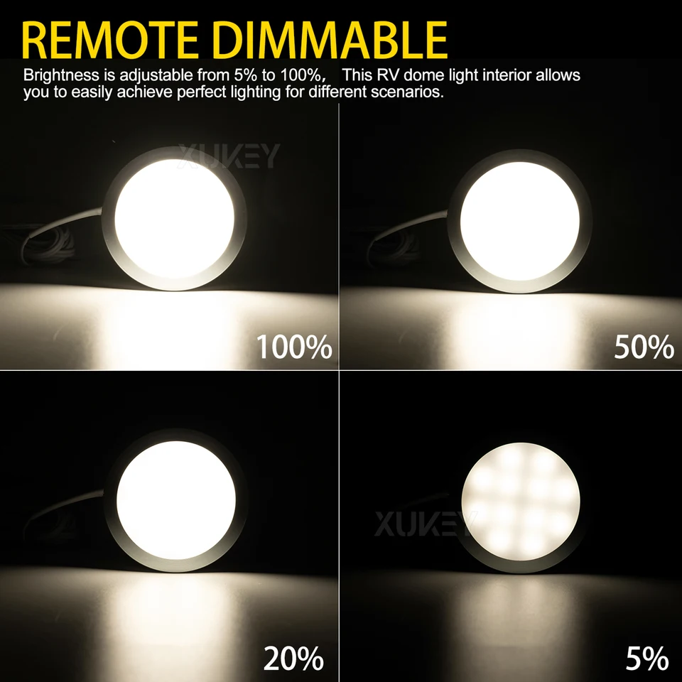 LED Plafondlamp 12V Campervan-2700K/4000K/6000K-860Lumen, Dia