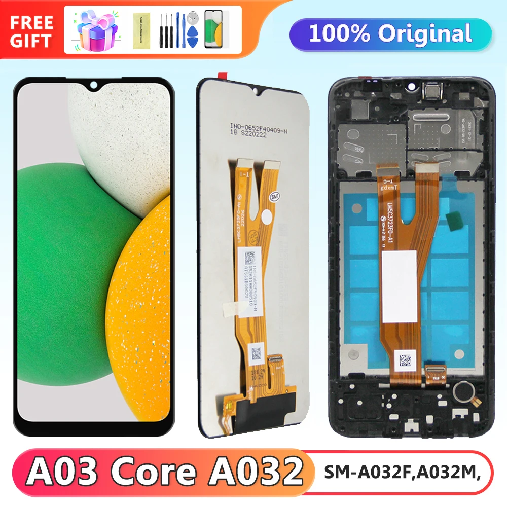 

6.5'' A03 Core Screen with Frame, for Samsung Galaxy A03 Core A032 A032F A032M Lcd Display Touch Screen Digitizer Replacement