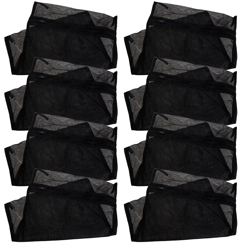 8 Pcs Produce Black Laundry Bag Travel Garment Mesh Net Polyester Sock Bags for 3