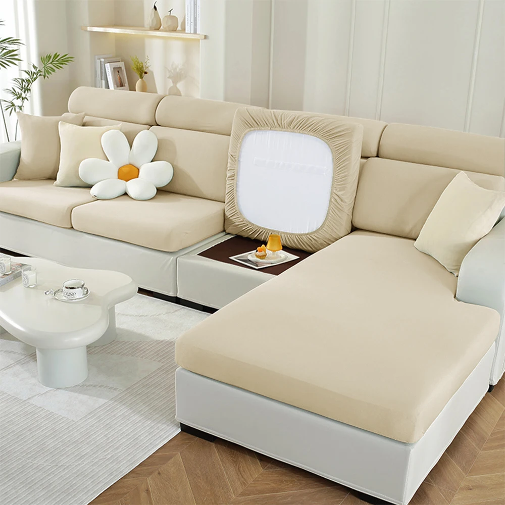 Elastic Sofa Covers Solid Colors Sofa Cushion Cover for Living Room Spandex Funiture Protector Couch Cover Chaise Lounge Cover 2