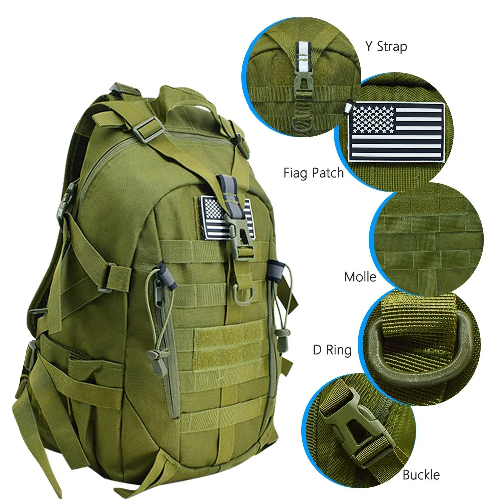 Large Capacity Sports Outdoor Military Tactical Backpack Molle Bag Hiking Daypacks for Camping Hiking Climbing Camo Backpack