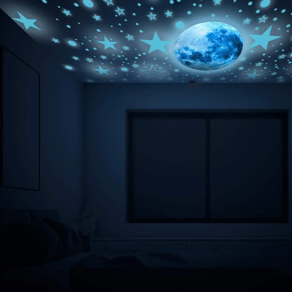 Glowing in the Dark Stars and Moon Wall Decals Adhesive Glowing Stars Wall  Stickers Luminous Dots Ceiling Stickers Bright Stars - AliExpress