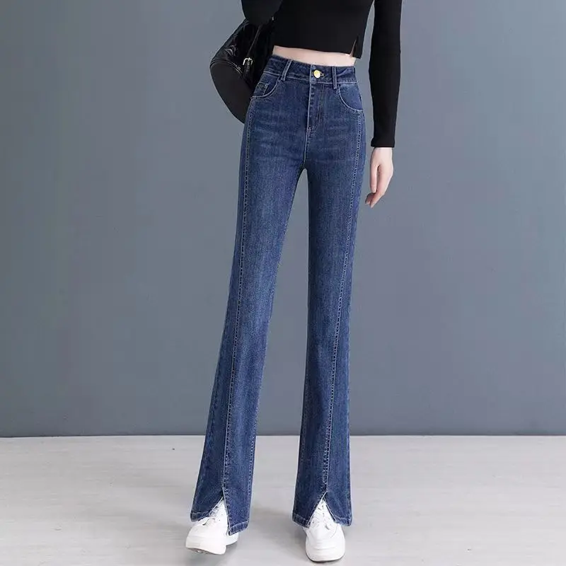 Women's Autumn and Winter New Fashion Elegant High Waist Solid Color Casual Versatile Western Comfortable Youth Popular Pants