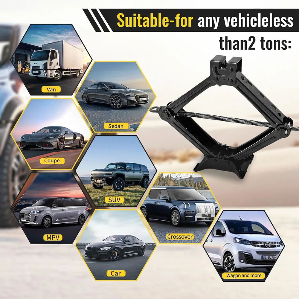 2T/3T Car Scissor Jack with Wrench 4