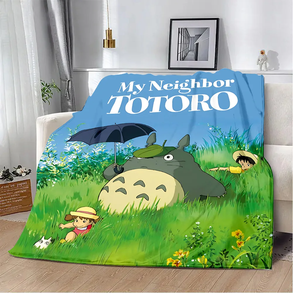 Hot Anime Cartoon Printed Blanket Picnic Blankets Warm Blanket Soft and Comfortable T-TotoroS Blanket Home Travel Birthday 2