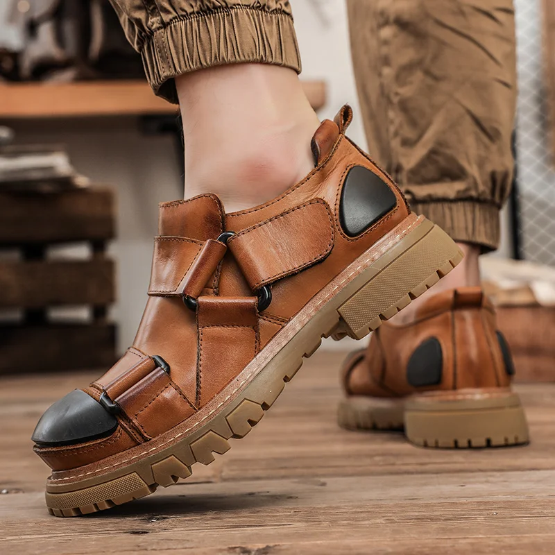 Men Formal Shoes Leather Boots Outdoor Business Work Oxfords