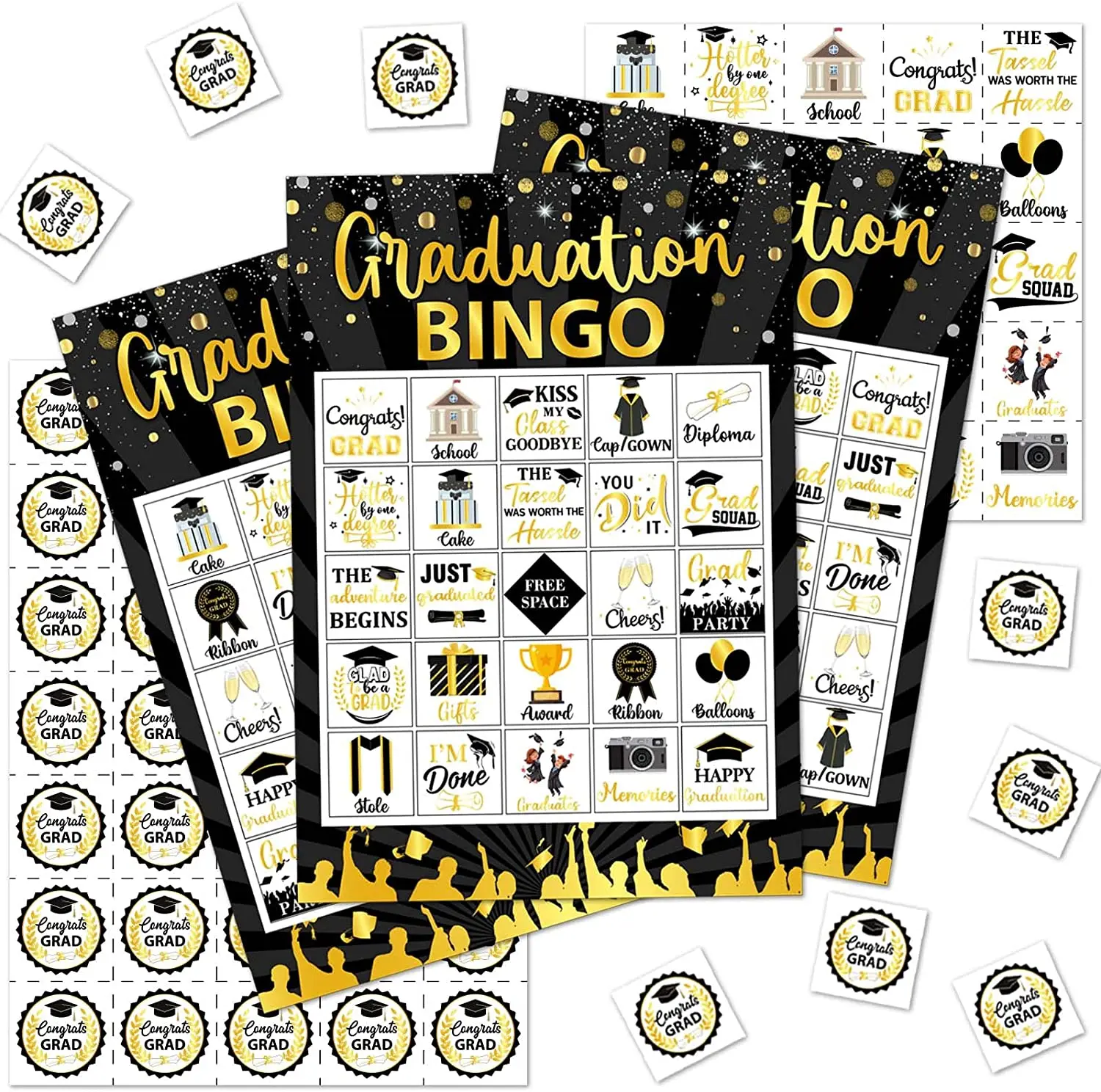 

Graduation Bingo Games Card Game for 24 Players, Funny Grad Party Supplies, Games and Activities