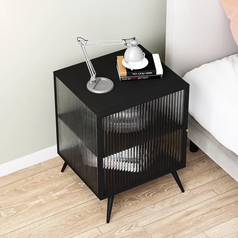 Metal Glass Nightstands, Creative Lockers, Modern Bedside Table, Storage Cabinet, Living Room Side Table,Furniture, Customized