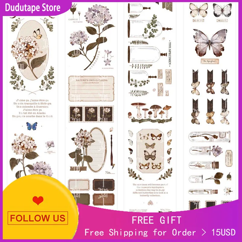

1 loop elk washi tape Hydrangea decorative pet release butterfly