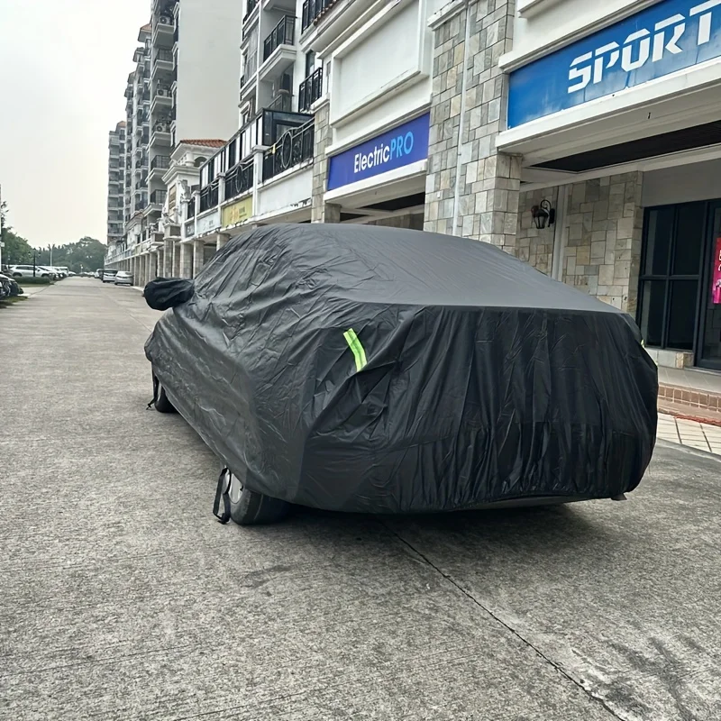 Car Cover Protection Outdoor Exterior Sun Snow UV Winter Summer SUV Sedan Auto Sunshade Dustproof Waterproof Black Silver 20